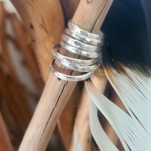 Hammered Sterling Silver Stack Ring .925 Gorgeous High Polish ANY SIZE CUSTOM!!